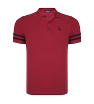 T8585 DEWBERRY ERKEK T-SHIRT-KOYU BORDO