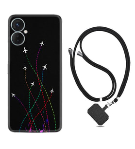 Tecno Spark 9T Kılıf Silikon Boyun Askılı İpli Desenli Silikon Line Planet 1736