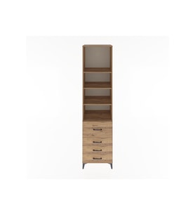 Hyperion Dolap 4 Raflı 4 Çekmeceli 60x44x243 Çam-Çam