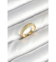 Gold Renk Şerit Zirkon Taşlı Kadın Yüzük TJ-BYK3905
