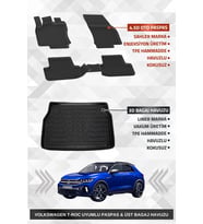 Sahler Volkswagen T-Roc 2019-2025 Uyumlu 4.5D SAHLER Premium Paspas + Liner Marka 3D ÜST Bagaj Havuzu - Volkswagen T-Roc