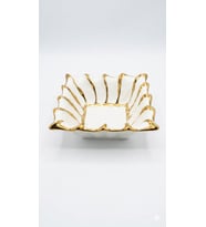 20 CM KARE KASE BEYAZ-GOLD