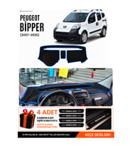 e-biz PEUGEOT BİPPER (2007-2020) Uyumlu Torpido Örtüsü, Torpido Kılıfı - Siyah-Mavi - PE020