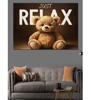 Just Relax Diyen Sevimli Ayıcık Dekoratif Kanvas - Mdf Ahşap Tablo