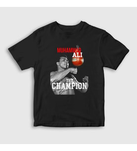 Presmono Unisex Çocuk Siyah Champ Boxing Boks Muhammad Muhammed Ali T-Shirt 507429tt