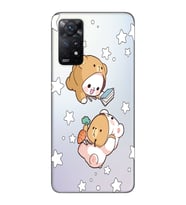Redmi Note 11S - Note 11 Uyumlu Yıldızlı Ayıcıklar Tasarımlı Şeffaf Telefon Kılıfı