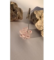 Şeffaf Epoksi Pembe Renkli Glitterli Sukulent Şekil Kağıt Tutacağı Notluk Epoksi El Yapımı Hediyelik