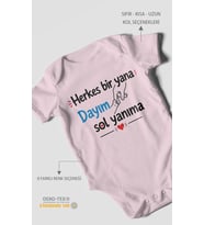 Herkes bir yana, dayım sol yanıma Kısa Kollu Bebek Body %100 Pamuk