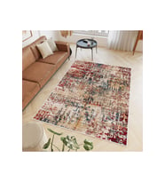 Rovigo Home Dijital Baskı Yıkanabilir Kaymaz Taban Salon Halısı RVG0615 (Bordo)