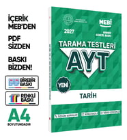 2027 YKS-AYT MEBİ-OGM Tarih Özgün Tarama Testleri Kitabı A4 Boyut Renkli Görsel BASKI ÜCRETİ