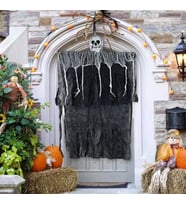 Ürpertici Kuru Kafa Korku Hayalet Saçaklı Dekor 90x50 cm