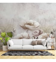Soft Çiçek Gül Desenli Duvar Kağıd Baskı