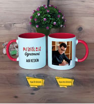 Psikoloji Öğretmeni Kupa Bardak Kırmızı Fotoğraflı Öğretmenler Günü Hediyesi