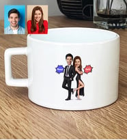 Kişiye Özel Karikatürlü Cool Sevgililer Lüks Fincan Sevgililer Günü Hediyesi