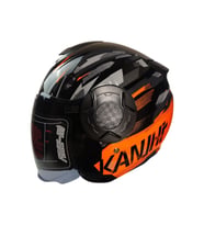 Motosiklet Yarım Kask Double Güneş Vizörlü Ece Sertifikalı Abs Material Motor Kaskı Orange Arrow