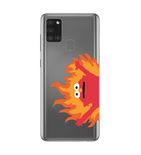 Samsung Galaxy A21S Uyumlu Elmo Tasarımlı Şeffaf Telefon Kılıfı