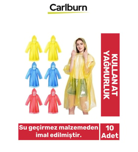 Özel Üretim Kullan At Su Geçirmez Sızdırmaz 0,2mm Kalınlık Tek Kullanımlık 10 Adet Yağmurluk