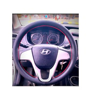 DİKİŞLİ DİREKSİYON KILIFI SİYAH DERİ KIRMIZI DİKİŞLİ HYUNDAİ İ20 İÇİN