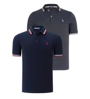 İKİLİ SET T8594 DEWBERRY ERKEK T-SHIRT-LACİVERT - ANTRASİT