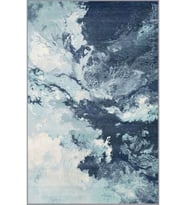 Eliana Home Baskılı, Yıkanabilir Kaymaz Taban Salon Halısı LNA1804 100x150 cm (Mavi)