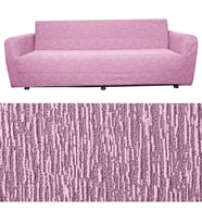 3 Kişilik Jakarlı Düz Desen Lastikli Koltuk Kılıfı Çekyat Koltuk Örtüsü Streç Esnek kanepe kılıfı pembe 180 x 230