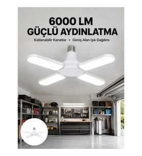 Mey İthalat® Enerji Tasarruflu LED Ampül 60 Watt 4 Kollu Beyaz Işık Yeni Nesil