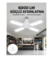 Mey İthalat® Enerji Tasarruflu LED Ampül 60 Watt 4 Kollu Beyaz Işık Yeni Nesil