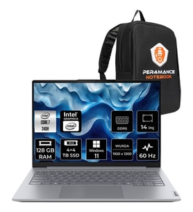 Lenovo Thinkbook 14 Gen 8 Core 7 240H Notebook 128GB RAM 4TB SSD 14" FHD+ Win11 Pro + Per4 Çanta 21SG008LTXP480