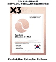 Dermal 3 ADET Tek Kullanımlık 3 Katmanlı Rose Altın Folyo Göz Maskesi