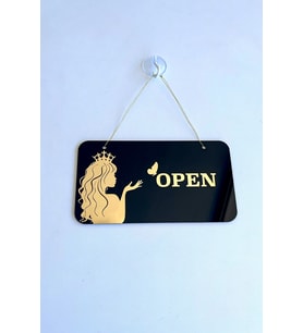 Open / Closed Kapı Tabelası – Kuaför ve Güzellik Salonları için Şık Tasarım