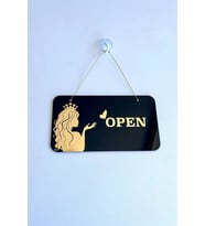 Open / Closed Kapı Tabelası – Kuaför ve Güzellik Salonları için Şık Tasarım