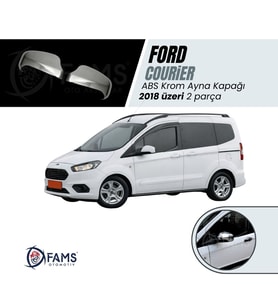 Ford Courier Abs Krom Ayna Kapağı 2018 Üzeri 2 Prç. Paslanmaz Çelik (Yarım)
