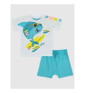 Civil Baby Erkek Bebek Şortlu Takım 6-18 Ay Beyaz