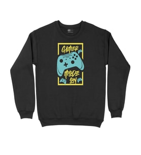 Mavi Gamer Mode On Siyah Sweatshirt