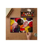 Asılı Renkli Şemsiyeler Tasarımı 240 parça Ahşap Puzzle Ahşap Kutuda MP02920