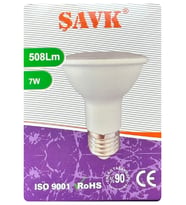 (1 Adet) Şavk 7W 6500K (Beyaz Işık) Par20 E27 Duylu (Kalın Duy) Led Spot Ampul