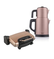 Arnica 2'li Özel Paket ST90022 Ayvalık Stil Tost Makinesi + Demli XL Çay Makinesi Rose