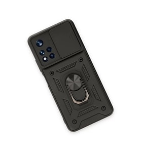 Xiaomi Poco M4 Pro 5g Kılıf Pars Lens Yüzüklü Silikon - Siyah