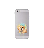Iphone 5 ile Uyumlu Splash Köpek Tasarımlı Şeffaf Silikon Kılıf