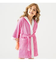 Pueri %100 Pamuklu Unisex Çocuk Bornozu Pembe