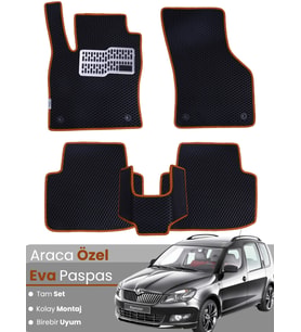 SKODA ROOMSTER (2006-2015) Uyumlu EVA Paspas Tam Set–Oto Paspas,Araca Özel,Kolay Montaj