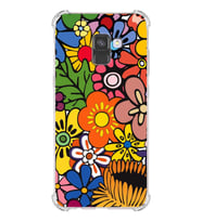 PrintiFy Samsung Galaxy A8 2018 Uyumlu Retro Color 2 Baskılı Şeffaf Köşe Korumalı Antişok Kılıf