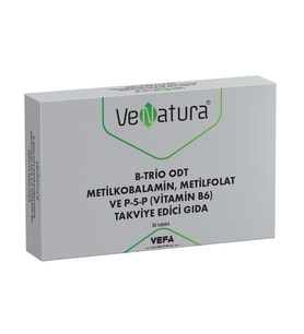 VeNatura B-Trio ODT Metilkobalamin,Metilfolat Ve P-5-P Tablet 30lu