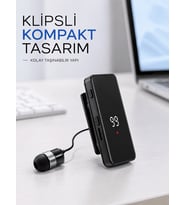 Dijital Ekranlı Bluetooth Kulaklık Tek Kulaklıklı Klipsli Kompakt Tasarım