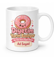 Sürekli Diyete Başlayıp İkinci Gün Bozan İradesiz Arkadaş Kupa Hediye Bardak