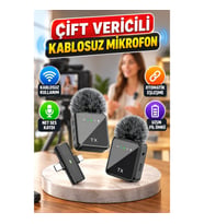 2’li Kablosuz Yaka Mikrofonu Seti – Net ve Senkronize Ses Kaydı