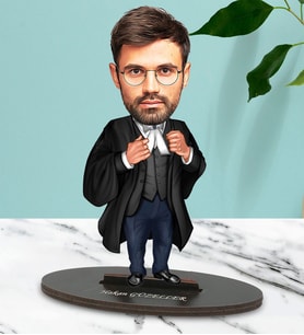 Kişiye Özel Hakim 3 Tasarımlı Karikatür Biblo