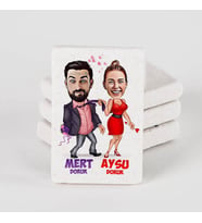 Kişiye Özel Senden Kaçamam Karikatürlü Taş Buzdolabı Magneti