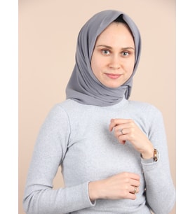 GRİ Sima Medine İpeği Eşarp