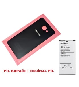 Samsung Galaxy A7 2016 (A710) Arka Kapak Batarya Kapağı + PİL (CAM) SİYAH